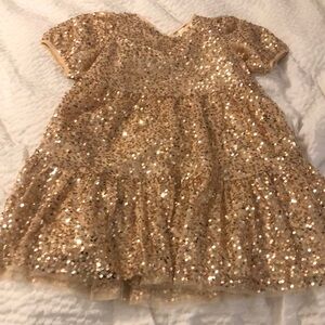 Gold sequined dress size large 10/12